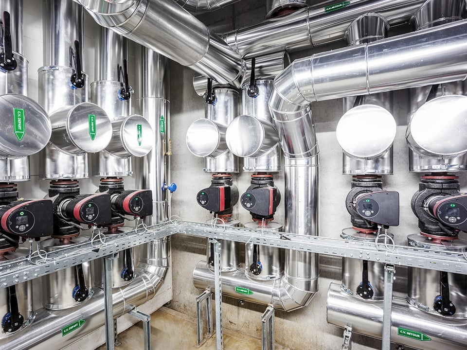 Heat recovery system - Pipes and valves